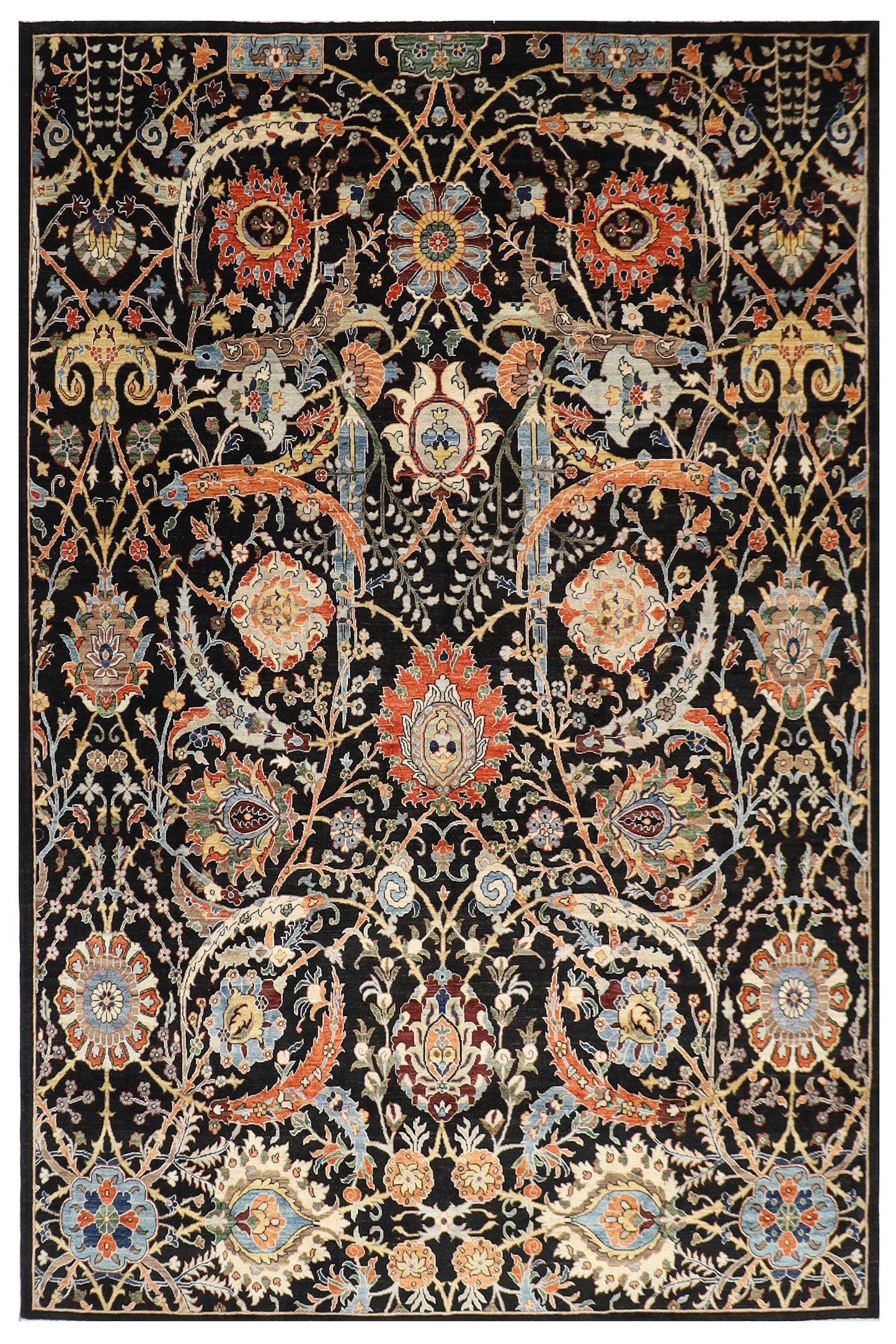 284 x 366 cm | Sickle Leaf Afghan Tribal Hand Knotted Veg Dye Wool carpet