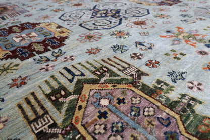 203 x 298 cm | Oriental Waziri Area Rug Afghan Hand Knotted Veg Dye Wool carpet