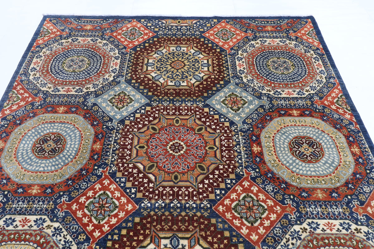 202 x 295 cm | Mamluk Design Hand Knotted Veg Dye Wool Afghan Carpet