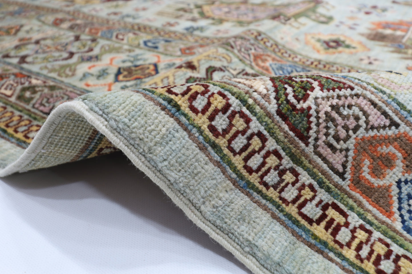 203 x 298 cm | Oriental Waziri Area Rug Afghan Hand Knotted Veg Dye Wool carpet