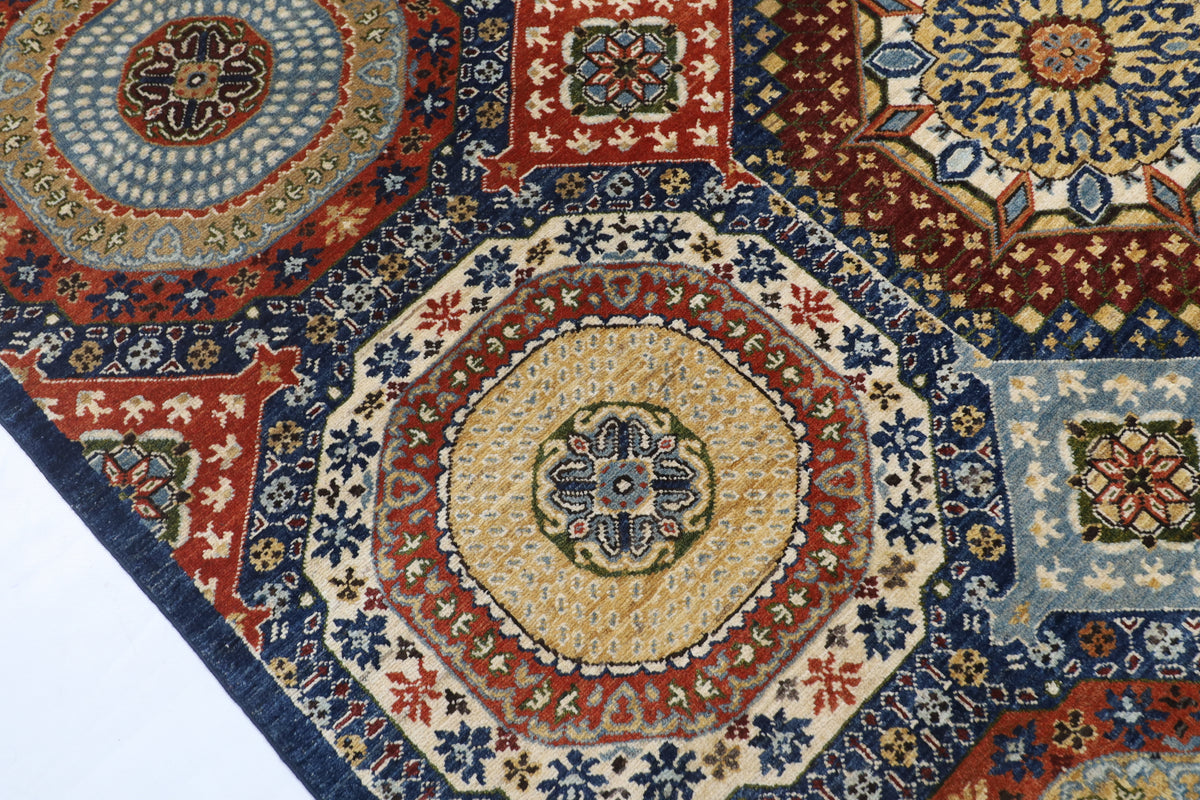 202 x 295 cm | Mamluk Design Hand Knotted Veg Dye Wool Afghan Carpet