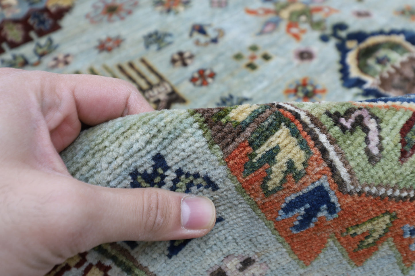 203 x 298 cm | Oriental Waziri Area Rug Afghan Hand Knotted Veg Dye Wool carpet
