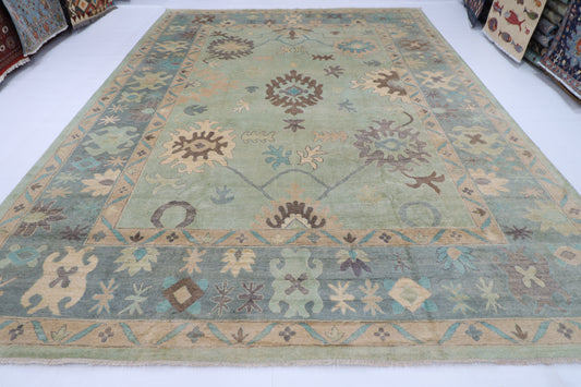 306 x 418 cm | Oushak Afghan Tribal Hand Knotted Veg Dye Wool carpet