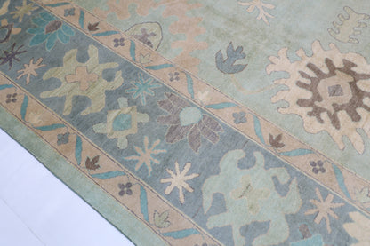 306 x 418 cm | Oushak Afghan Tribal Hand Knotted Veg Dye Wool carpet
