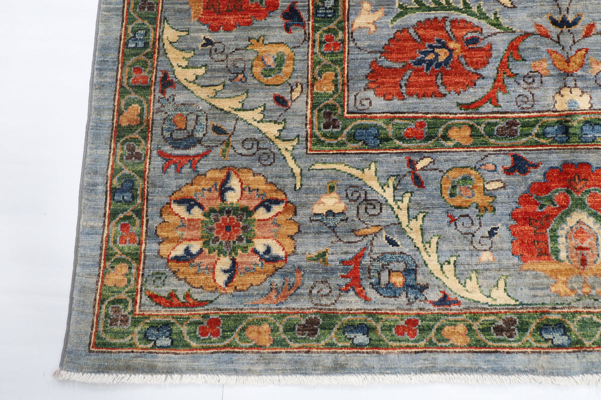 164 x 238 cm | Suzani Design Hand Knotted Veg Dye Wool Afghan Carpet