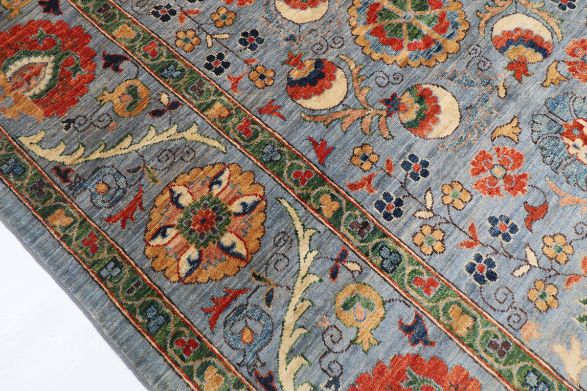 164 x 238 cm | Suzani Design Hand Knotted Veg Dye Wool Afghan Carpet