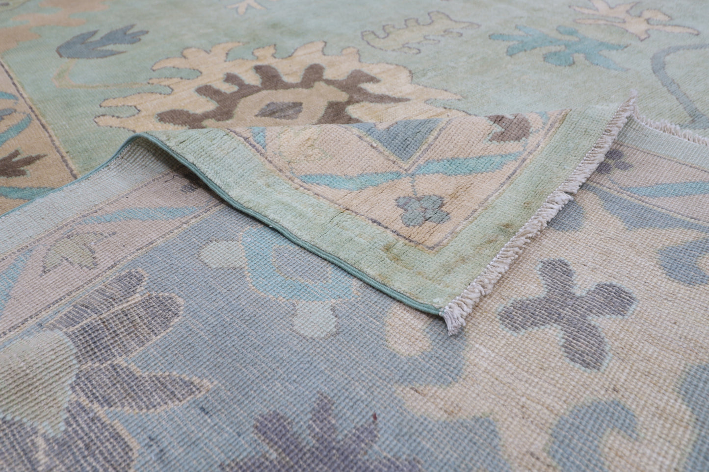 306 x 418 cm | Oushak Afghan Tribal Hand Knotted Veg Dye Wool carpet