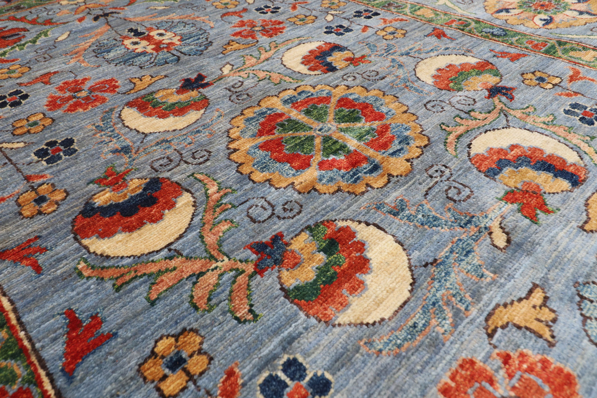 164 x 238 cm | Suzani Design Hand Knotted Veg Dye Wool Afghan Carpet
