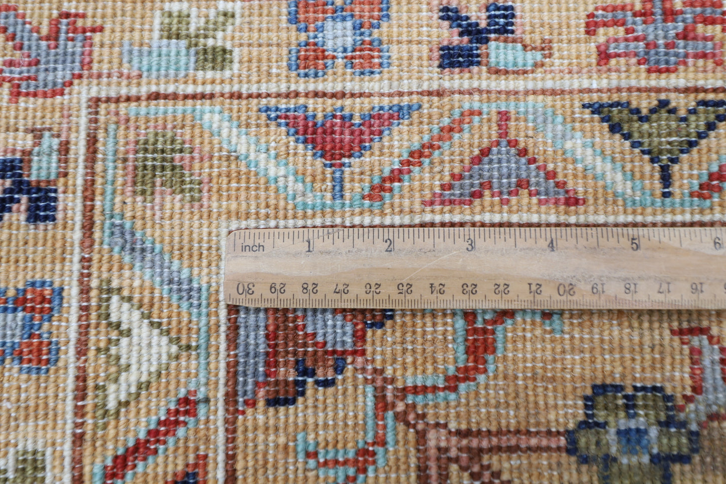 204 x 300 cm | Oriental Gold Floral Area Rug Afghan Hand Knotted Veg Dye Wool carpet