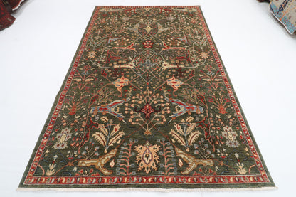182 x 276 cm | Bidjar Green Design Hand Knotted Veg Dye Wool Afghan Carpet