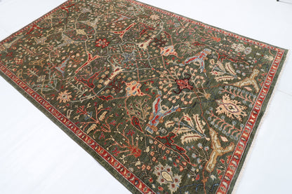 182 x 276 cm | Bidjar Green Design Hand Knotted Veg Dye Wool Afghan Carpet