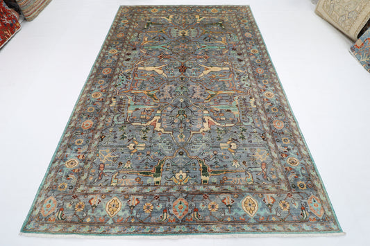 200 x 300 cm | Oriental Gray Area Rug Afghan Hand Knotted Veg Dye Wool carpet