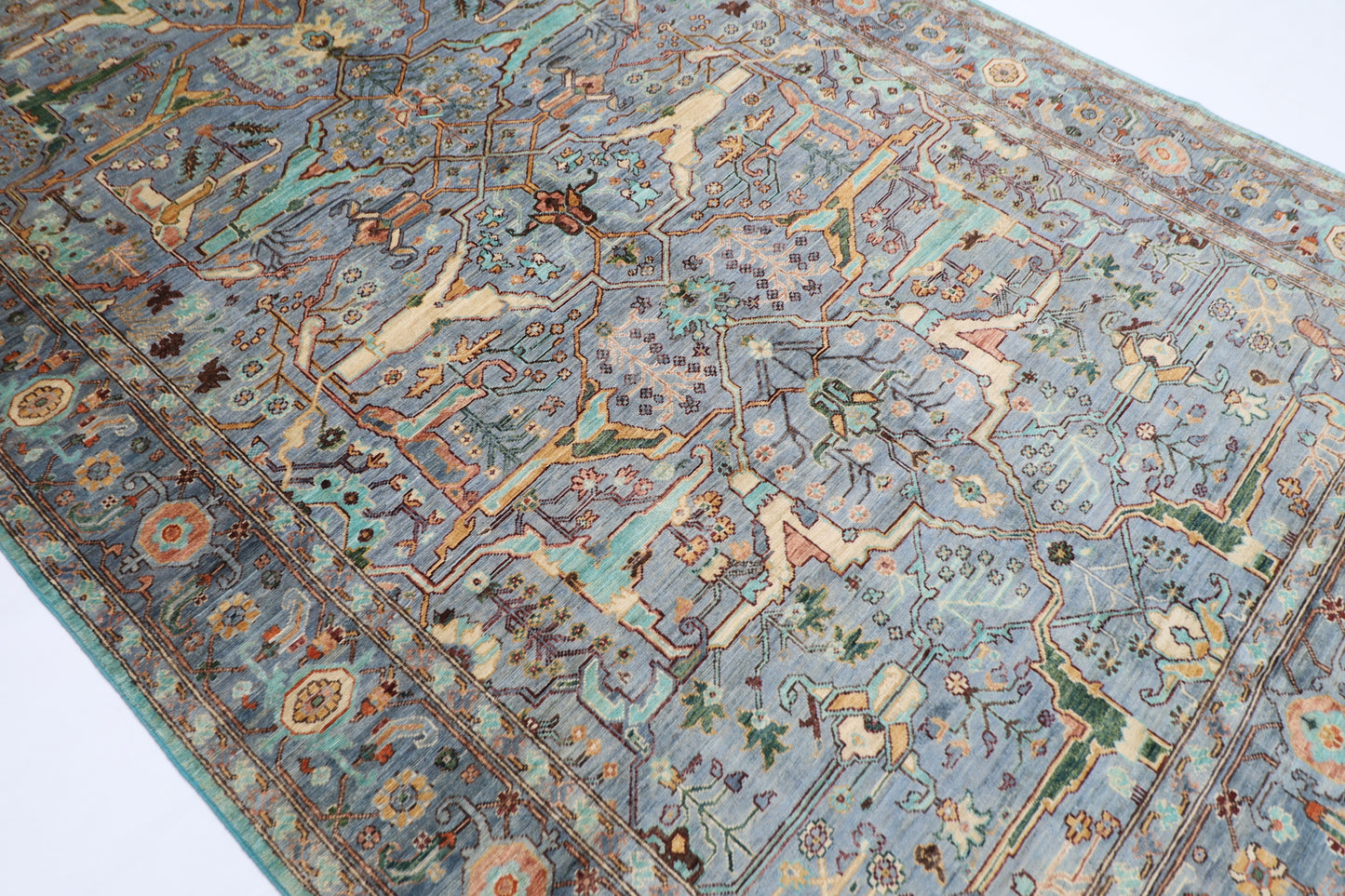 200 x 300 cm | Oriental Gray Area Rug Afghan Hand Knotted Veg Dye Wool carpet