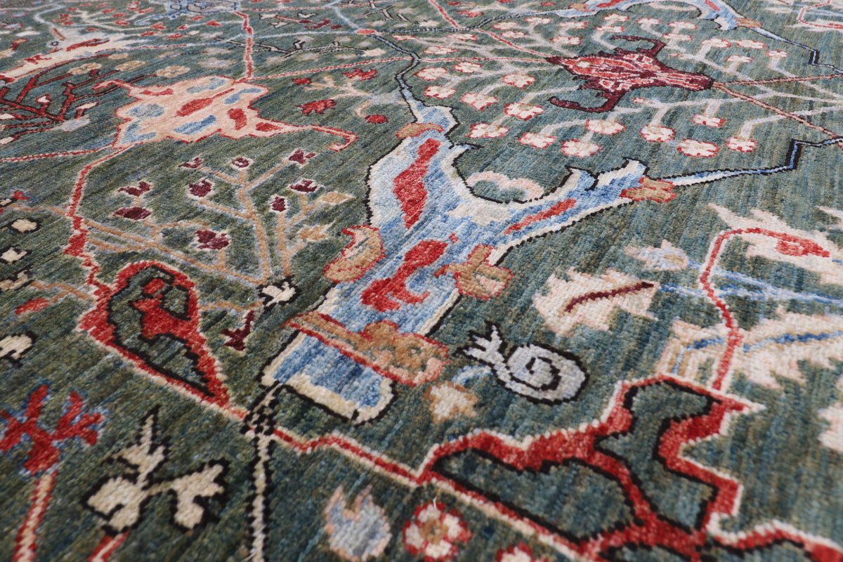 182 x 276 cm | Bidjar Green Design Hand Knotted Veg Dye Wool Afghan Carpet