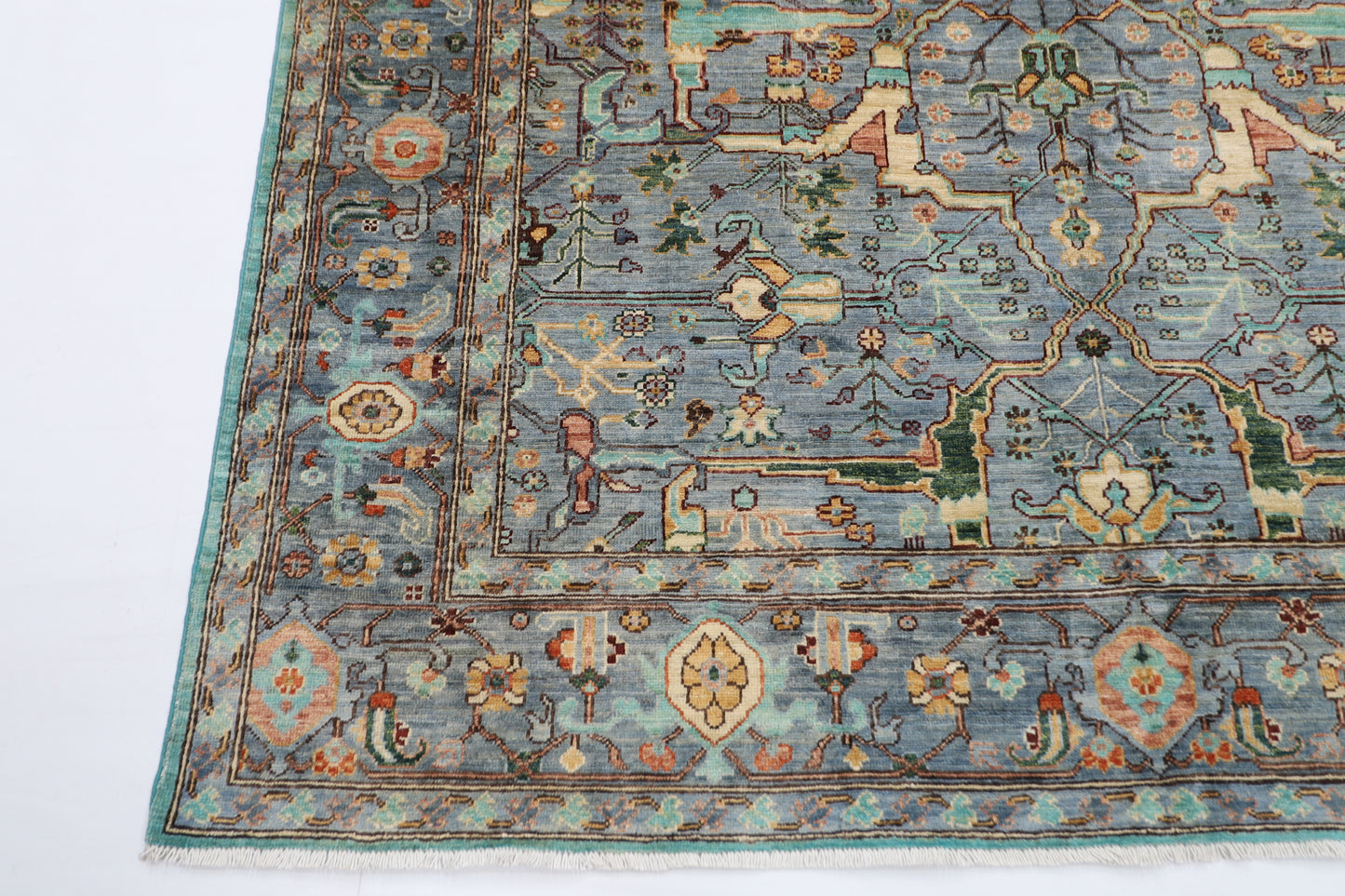 200 x 300 cm | Oriental Gray Area Rug Afghan Hand Knotted Veg Dye Wool carpet