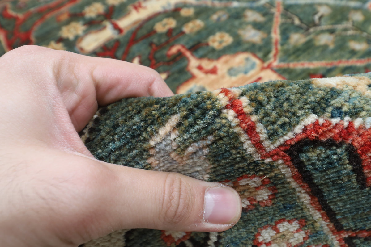 182 x 276 cm | Bidjar Green Design Hand Knotted Veg Dye Wool Afghan Carpet