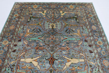 200 x 300 cm | Oriental Gray Area Rug Afghan Hand Knotted Veg Dye Wool carpet