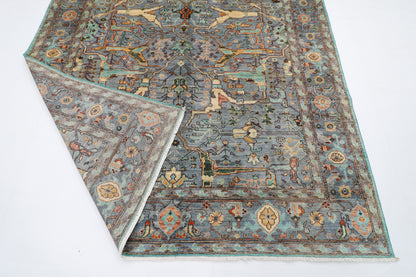 200 x 300 cm | Oriental Gray Area Rug Afghan Hand Knotted Veg Dye Wool carpet
