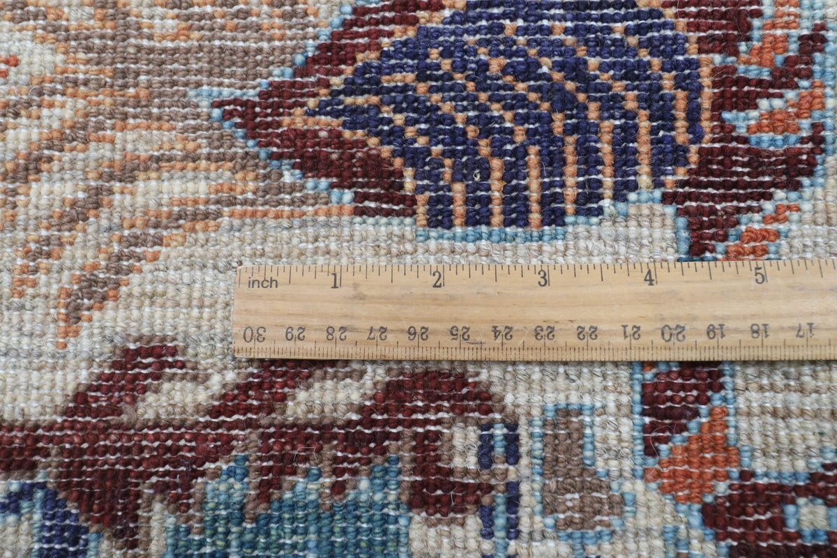 147 x 201 cm | Birds Design Hand Knotted Veg Dye Wool Afghan Carpet