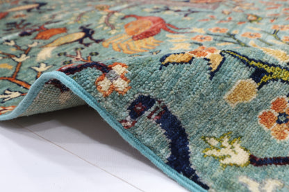 149 x 194 cm | Oriental Birds Area Rug Afghan Hand Knotted veg Dye Wool carpet