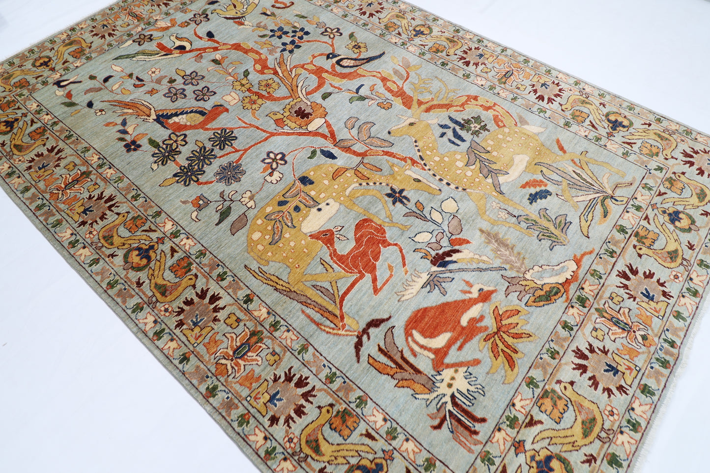 200 x 298 cm | Oriental Animal Beer Afghan Tribal Hand Knotted Wool Carpet