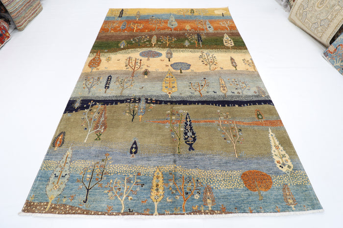 203 x 301 cm | Oriental Tree of life Area Rug Afghan Hand Knotted veg Dye Wool carpet