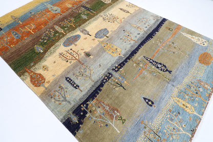 203 x 301 cm | Oriental Tree of life Area Rug Afghan Hand Knotted veg Dye Wool carpet