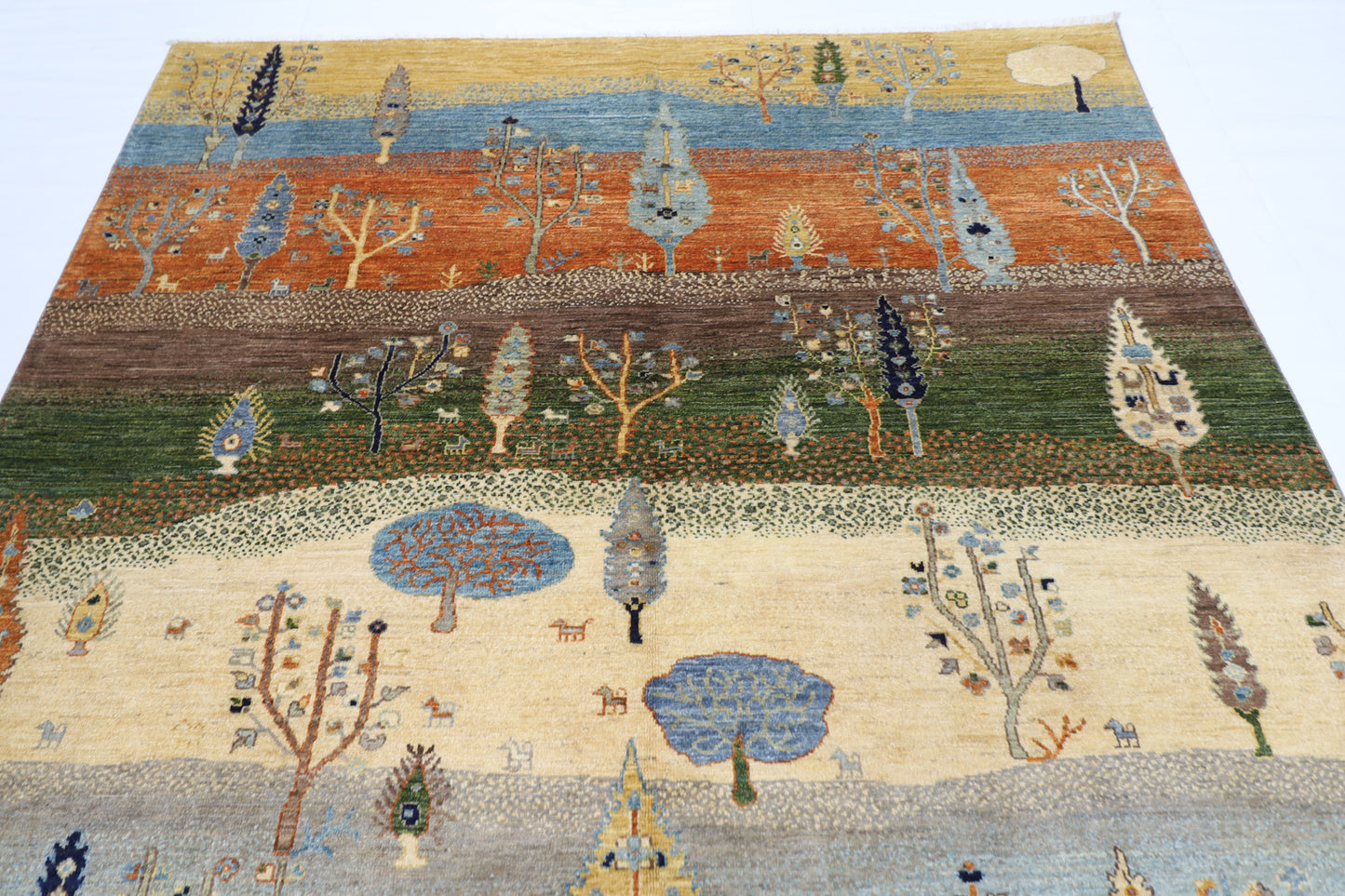 203 x 301 cm | Oriental Tree of life Area Rug Afghan Hand Knotted veg Dye Wool carpet