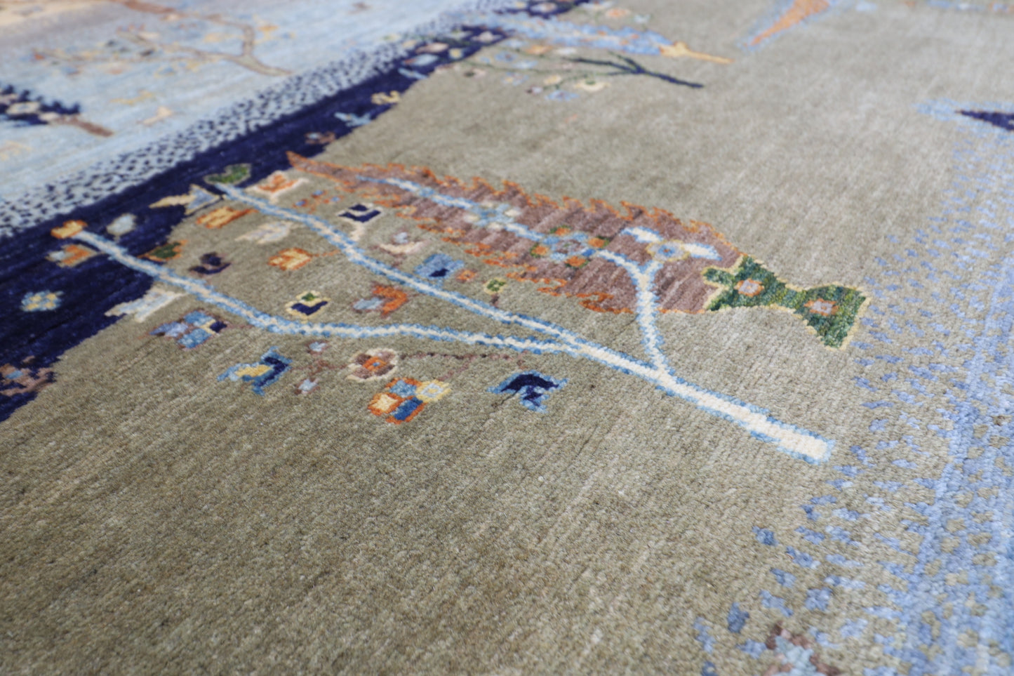 203 x 301 cm | Oriental Tree of life Area Rug Afghan Hand Knotted veg Dye Wool carpet