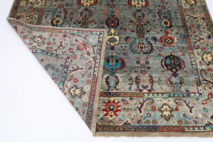 202 x 191 cm | Sultani Sqaure Afghan Tribal Hand Knotted Veg Dye Wool carpet