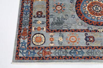 202 x 293 cm | Suzani Afghan Tribal Hand Knotted Veg Dye Wool carpet