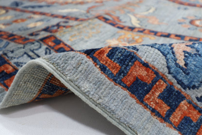 202 x 293 cm | Suzani Afghan Tribal Hand Knotted Veg Dye Wool carpet