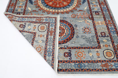 202 x 293 cm | Suzani Afghan Tribal Hand Knotted Veg Dye Wool carpet