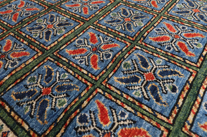 153 x 213 cm | Animal Blue Design Hand Knotted Veg Dye Wool Afghan Carpet