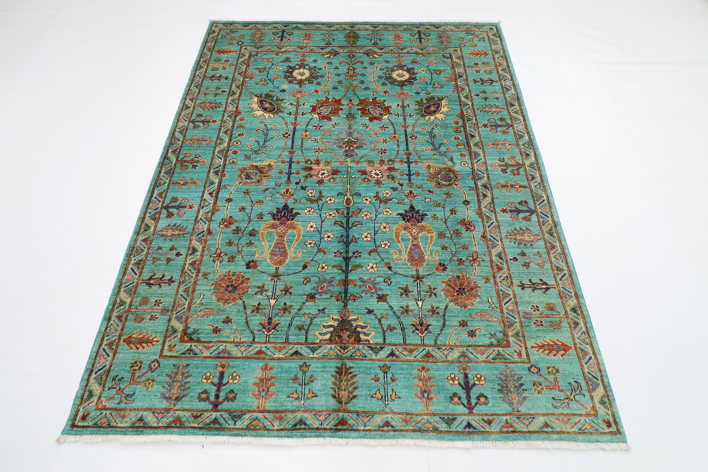 153 x 199 cm | Tribal Sultani Area Rug Afghan Hand Knotted veg Dye Wool carpet