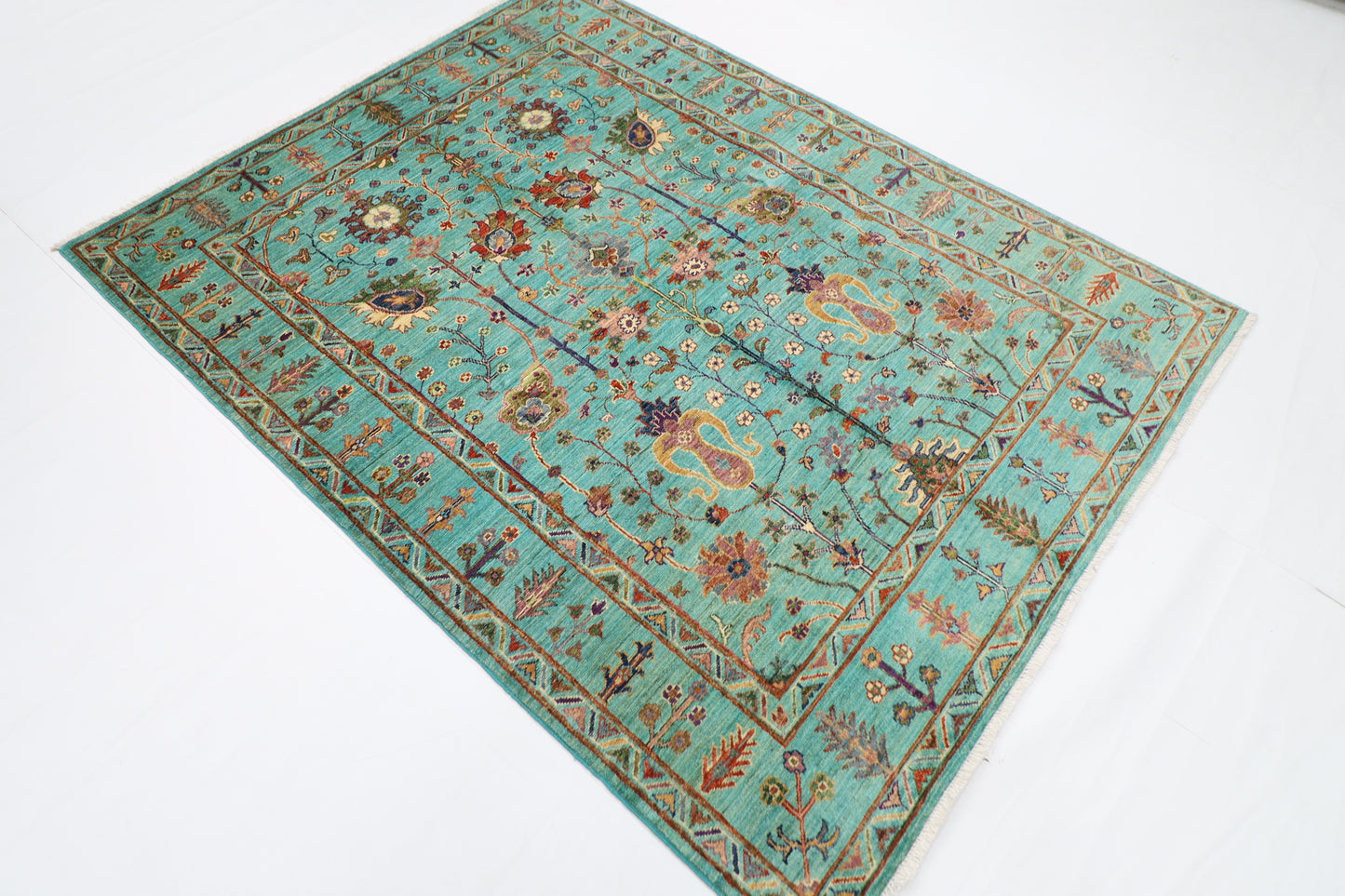153 x 199 cm | Tribal Sultani Area Rug Afghan Hand Knotted veg Dye Wool carpet
