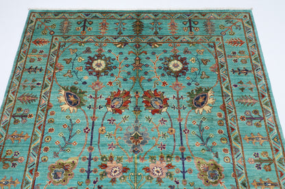 153 x 199 cm | Tribal Sultani Area Rug Afghan Hand Knotted veg Dye Wool carpet