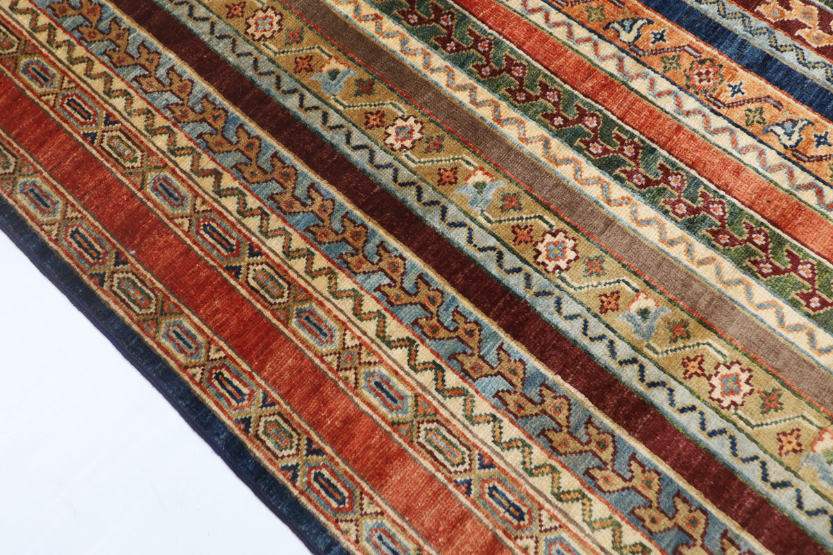 105 x 153 cm | Turkish Shall Design Hand Knotted Veg Dye Wool Afghan Carpet
