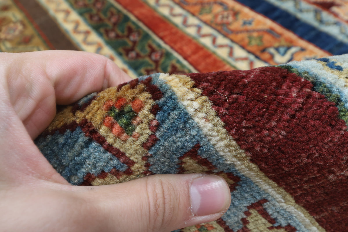 105 x 153 cm | Turkish Shall Design Hand Knotted Veg Dye Wool Afghan Carpet