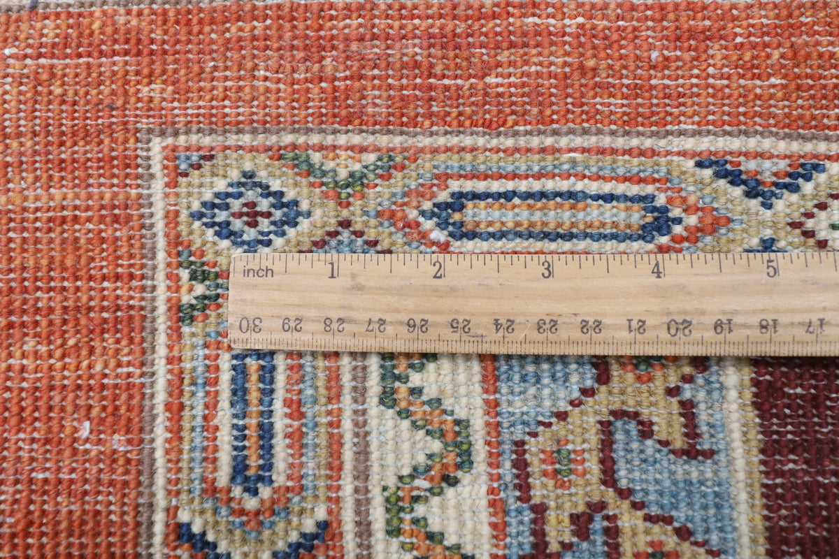 105 x 153 cm | Turkish Shall Design Hand Knotted Veg Dye Wool Afghan Carpet