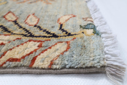 153 x 193 cm | birds Design Hand Knotted Veg Dye Wool Afghan Carpet