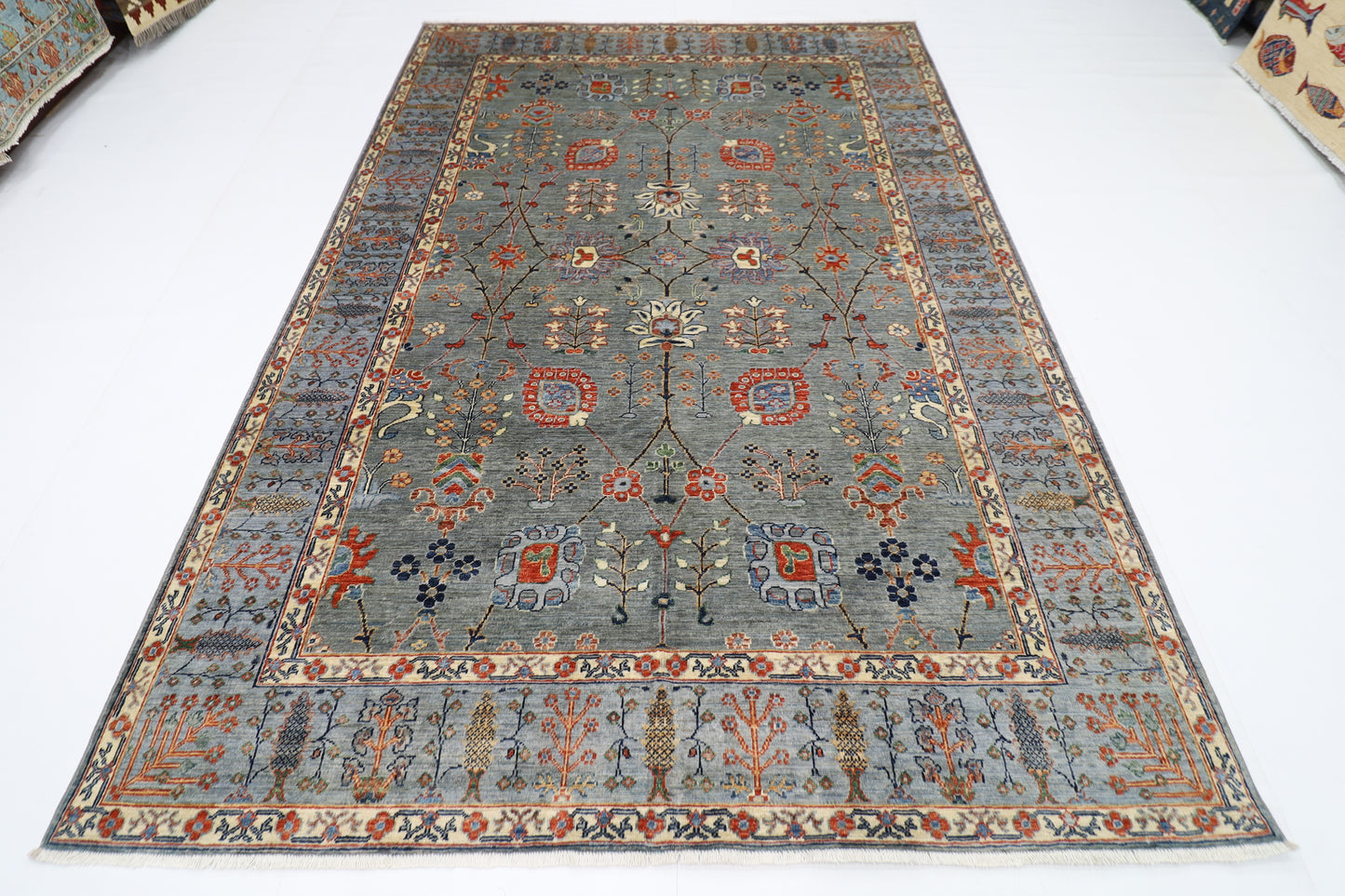 200 x 293 cm | Oriental Afghan Tribal Hand Knotted Veg Dye Wool carpet
