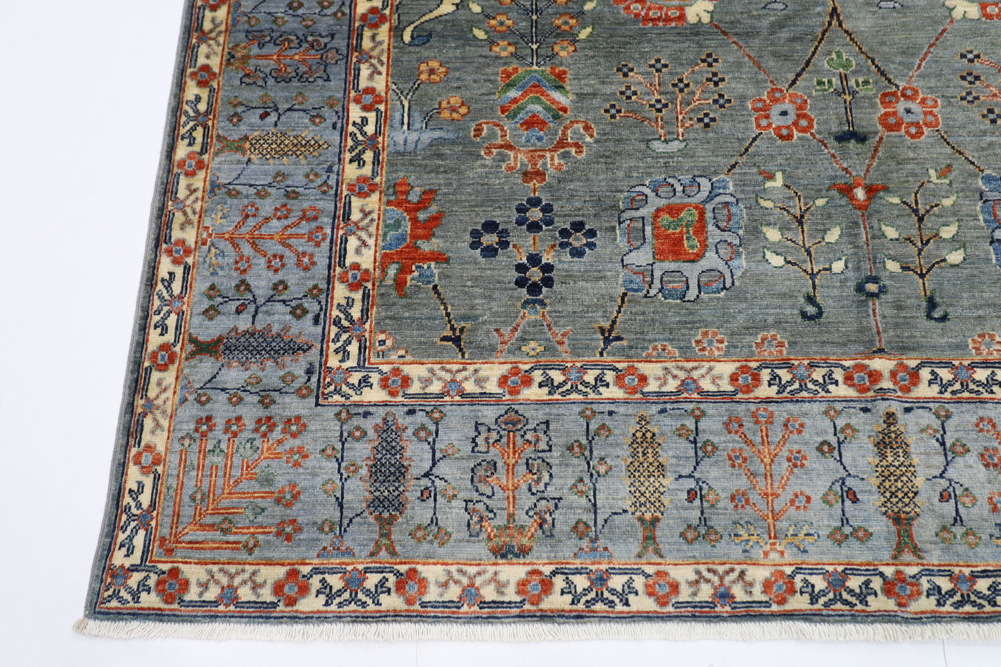 200 x 293 cm | Oriental Afghan Tribal Hand Knotted Veg Dye Wool carpet
