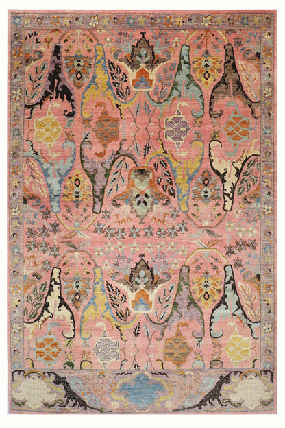 306 x 416 cm | Oriental Kawros Pink Area Rug Afghan Hand Knotted Veg Dye Wool carpet