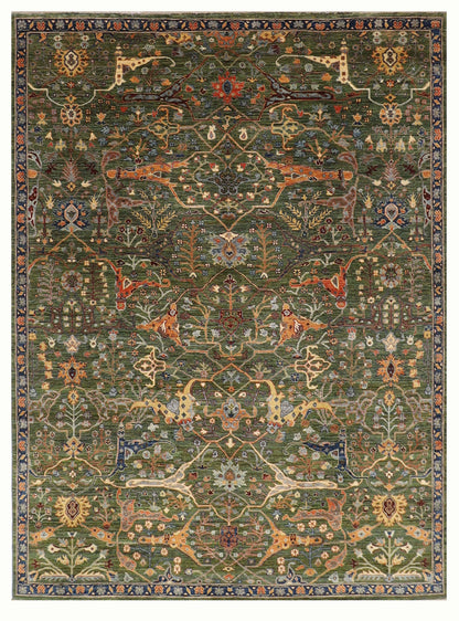 253 x 290 cm | Oriental Bidjar Green Area Rug Afghan Hand Knotted Veg Dye Wool carpet