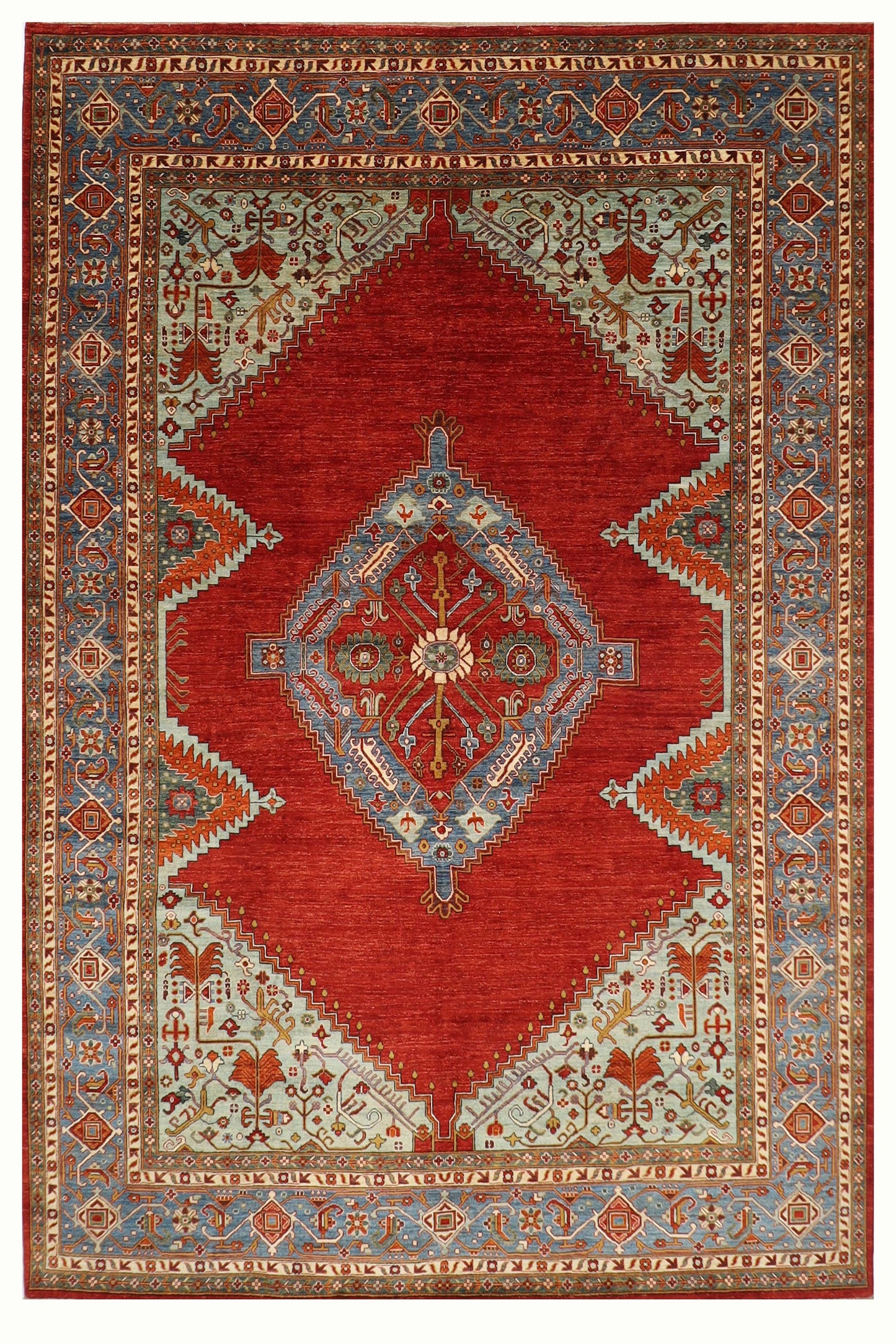 276 x 360 cm | Oriental Heriz  Area Rug Afghan Hand Knotted Veg Dye Wool carpet