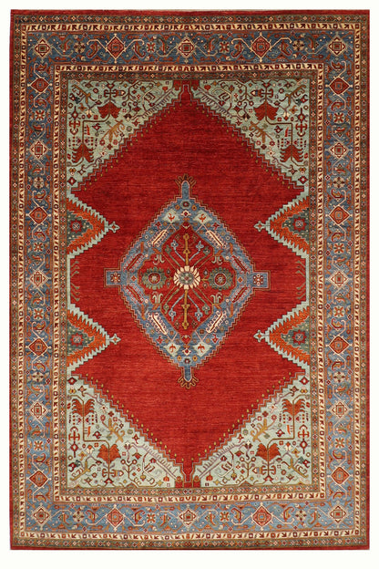 276 x 360 cm | Oriental Heriz  Area Rug Afghan Hand Knotted Veg Dye Wool carpet