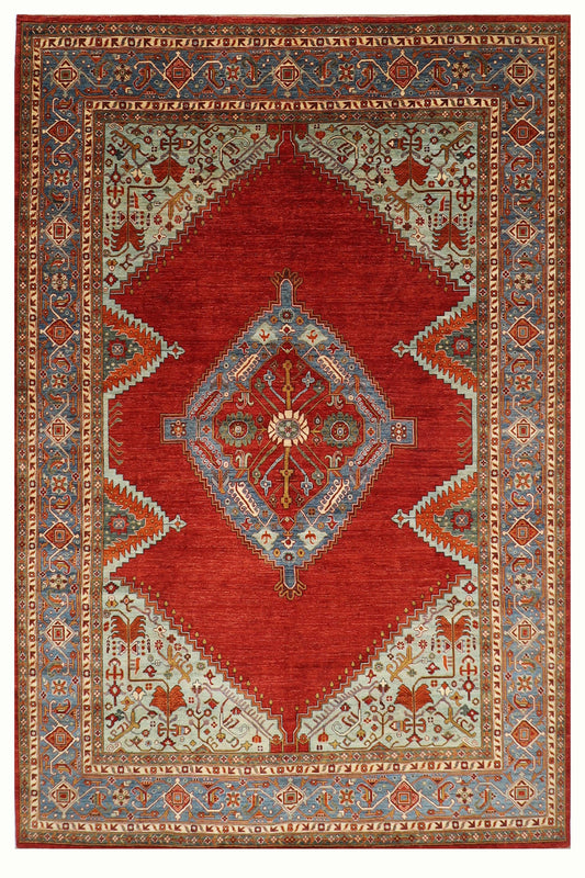 276 x 360 cm | Oriental Heriz  Area Rug Afghan Hand Knotted Veg Dye Wool carpet