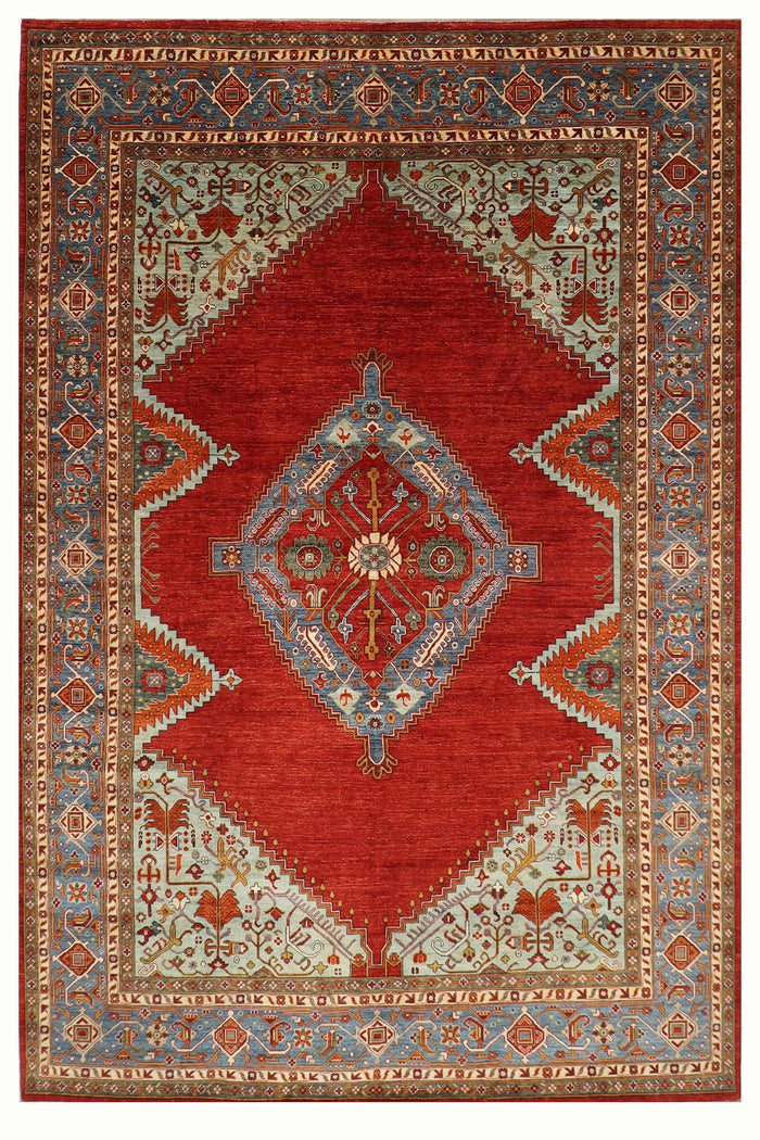 276 x 360 cm | Oriental Heriz  Area Rug Afghan Hand Knotted Veg Dye Wool carpet