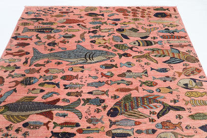 245 × 301 سم | سجادة أفغانية بتصميم كايروس منسوجة يدوياً من صوف مصبوغ طبيعياً